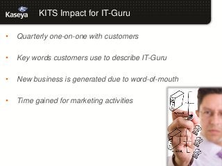 KITS Impact for IT-Guru

•   Quarterly one-on-one with customers

•   Key words customers use to describe IT-Guru

•   New...