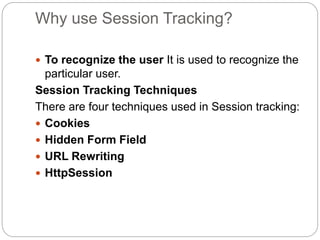 Session tracking in servlets | PPTX