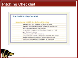 Pitching Checklist 