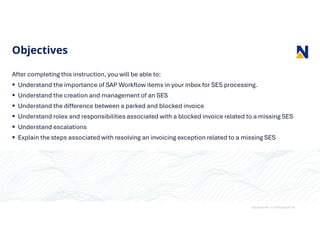 SES Training Deck_draft2024 for SAP Service Entry | PDF