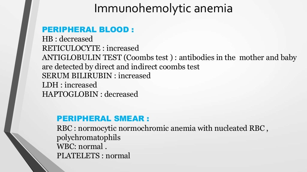 lab work up for hemolytic anemia