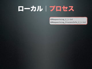 ローカル｜プロセス
4DRequestsLog_2_1.txt
4DRequestsLog_ProcessInfo_2_1.txt
 
