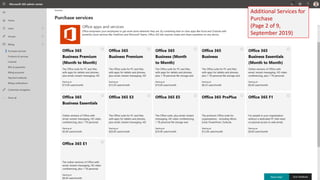 Additional Services for
Purchase
(Page 2 of 9,
September 2019)
 