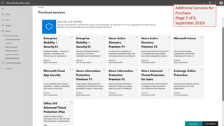 Additional Services for
Purchase
(Page 7 of 9,
September 2019)
 