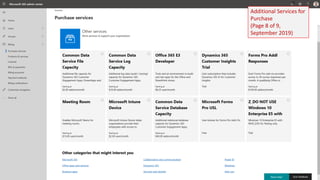 Additional Services for
Purchase
(Page 8 of 9,
September 2019)
 