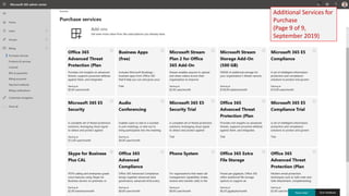 Additional Services for
Purchase
(Page 9 of 9,
September 2019)
 