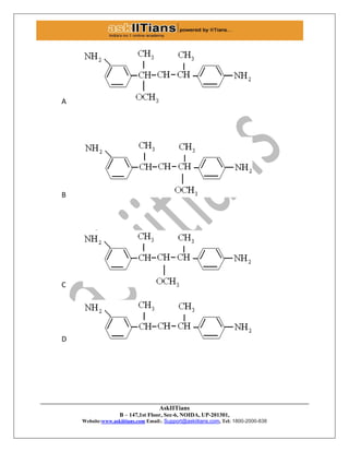 AskIITians
B – 147,1st Floor, Sec-6, NOIDA, UP-201301,
Website:www.askiitians.com Email:. Support@askiitians.com, Tel: 1800-2000-838
A
B
C
D
 