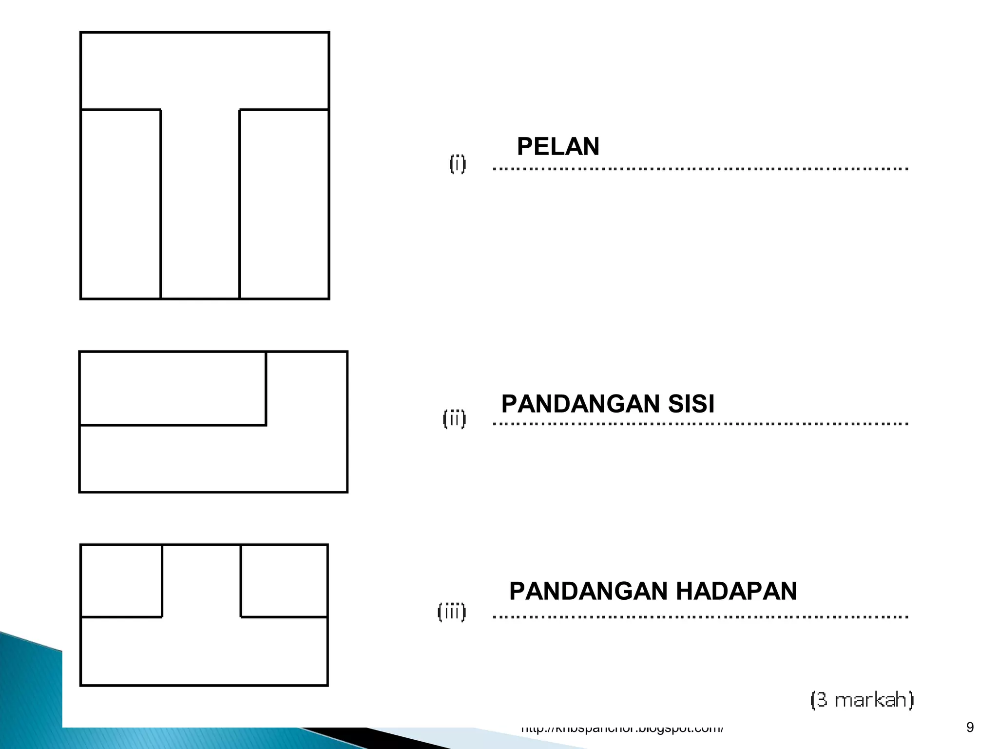 mdzaini
http://khbspanchor.blogspot.com/ 9
PELAN
PANDANGAN SISI
PANDANGAN HADAPAN
 