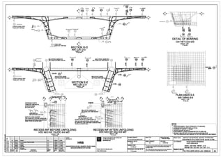 ~
~
it
i
~ii:
4
N
o
8---LONGITIJDINAL BAR
THANH COT THr:P DOC
#@ D2S
~ 8--"-"'----+lm.-
c:;:;., LONG.BAR
~ THANH COT THeP DOC
~ MILD STEEL BARS R10
'.J cAC THANH COTli:i.iii:P NON R10
n
~~
8
D
SECTION D-D
MAI£~~g-o
'TYL1~:1120
n
8 1@ @
C>
"'o ;::;
MILD STEEL BARS R10 ~
cAC THANH COT THr:P NON R10 ~
-
1
0n
8 !!!~ 9911!.
N ...N ro
o " D
N
012 Qr-~~/
L__
101
c:;:;....-
102
--=
@
---=
~~~~~~~~~~!~n~~~~~~~~~;~~~~·~~~~~~;~~~~~~~~~~~~r 1: :1
s--LONGITIJDINAL BAR
THANH COT THeP DOC
SECTION E-E
MAT CAT E-E
• SCALE: 1120
TYLl1.:1/20
~
@ ,@
DETAIL OF BEARING
CHI Tl~T COA GCI
SCALE: 1/20
TYLIS:1/20
,@ ,@
I!!
~
uw .!:
F %
!I $1
!;l 8
uB
I
cAc Tl!ANH COT THr:P NON R10
cBAR SKETCH 15 Br---'"R~10""+-_--tt__1
SO' HOA Tl!ANH COTTHeP 'R10
EPOXY BONDING COMPOUND TO
157
HON H P NOi GHeP EPOXYElU' AP D NG
BE APPLIED JUST BEFORE CONCRETING
TROOC KHI 00 er: TONG
I
RECESS R/F BEFORE UNFOLDING
HCC NEO R/F TRU'CYC KHI MO'
RECESS R/F AFTER UNFOLDING
HCC NEO R/F SAU KHI MO'
SCALE: 1/20
TYLl1.:1/20
t----+----+-------------_.____..._______, Q.IENT:
t----+----+-------------_.____..._______, CHOflAuru:
3" 21111r11 Updatlld A.K
2A 30KM/11 2nd •ubmll1lon oflllchnlcal daolgn A.K
10 D1111r!D Updatad A . K
1C ~B/1D A . K
HRB
Updatad
18 2Ml&'"ID UPDATED A . K HANOI METROPOLITAN RAIL TRANSPORT PROJECT BOARD
1A 31m1/1D Flrotlla» A . K
t----+----+---------------4----t----4----+ BAN DI/AN llWNG IA.TllOTHI llANQI
REVISION DATE
SLrAOOI Nal.Y
DESCRIPTION
NQI DUNGWAfJOI
IHIHl!BI'
HIM!
CllllClllBI'
IOI.!
•
SCALE: 1/20
TYLl;:1/20
PROJECT IMPLEMENTATION CONSULTANT
11 VAN THl,IC HleN DI,/ AN
SYSTRAS.A
PROJECTDIRECTORGIAMaocDI/AN:
Alain B~cheraau
FILE NAA1ElTtN e,l,i/£:
DESIGNED BYTH1£TK£:
A. K
CHECKED BYSlll.T:
G. Maur1s
CHIEF ~IGNERCll) NHleMTH1£rK£:
P. Amaud
SCALE TYLE:
FORMATKHO BAN VE:
A1
STAlUS TfNH~G :
Teclmical Design
DATENGAY:
31/01/10
Thil <Rwi'ID mUll:notbe eithlrlOlrled,<q>ied«otl'lll'Wile NP'Odiacl
ln wtdeah P11rtorul8dfor•nr prupmewllhoul:.. prlor'Mltsl
parmlllllonot HRB.
......My_..,.,._.......ng ..... ..,.. .... _rn(llpMnhly
.... ~ ... - ......... ~t~Y<nb6ncOoHRB.
PLAN VIEW 5-5
MAT BANG 5-5
SCALE: 1/20
TY LIS:1120
NOTES: ~------------------~
GHI CHL.f:
1. REINFORCEMENT YIELD STRENGTH: FY=420 MPA.
1. ClldNG El0 CHAY CllA cx:fTTHE'.P :fy--420 Mpa
2. CONCRETE COVER: C=50 MM.
2. Ld P ee TONG e.<o v£c=50 mm
3. FOR PARAPET S"fARTER BARS REFER TO DWG. NO.
3. ElE. XEM THANH COT THe!P CHO' COA LAN CAN XJN XEM BAN 111:SO
PIC-TEC-GRR-WVO-J00-18803-B TO PIC-TEC-GRR-WVO-J00-18808-B
PROJECT CVAN: HANOI PILOTLIGHT METRO LINE SediDn Nhon•HantiRailway S1atial
TIM:NflOONG sATElOTHITHIfll~M TPHA NQI ElatnN~n · Ga Hi NOi
Tm.ETtNB,l,iVE: NHUE RIVER CROSSING
VU'QT SONG NHUI;:
DECK- ES1-ES2- REINF -4 / 5
BAN ~T cAU - ES1-ES2 ·COT THi:P - 4 / 5
DRAl'l1NGNO. BANV£SO:
PIC-TEC-GRR-WVO-J04-18593-B 3A
 