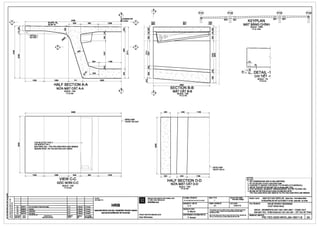 B
I SYMMETRY
. --508_.....5-__--'-~---==---~'----~~-------<~~IXCING ~- 639 930 1226 ~
548 1189 I
•
0
a ·• d I I
-. L I ~
~,...-~: 1.,·.,so·o·-~j----1·....,._~-.-.-~...«--"'"'"i-
_1__L____j_ _ _ _ _ __.__ _ _ _ _ _ _ _+----- .<€~ • ' q ; q • ~ • • "' • . ~~
1000
I
1289 741 I
HALF SECTION A-A
NO'A MAT CAT A-A
SCALE :1m
TYLl;:1/20
5085
2055
B
~---------------...-----------------------
! DECKAXIS
rTIM K£T cAU NHIP
I
I
I
I
I
I
I
I
I
I
I
I
I
I I
TOP BLIST~R TYPE 7 ;
TOP BLISTE~_TYPE 7
SEE DWG.1NO. - PIC-TEC-ODO-WVO.JQ0-18355-B
XEM BAN~ SO - PIC-TEC-GOO-WVO-J00-18355-B
I
I
I
I
I
I
I
I
I
I
I
I
I
,------11
I II
I II
I II
I II
I II
I II
I II
I II
I II
I II
I II
I I
I I
I I
I I
I I
I I
I I
I I
l !
11 I
11 I
11 I
11 I
l1r--1 I
l:--=--=--=-.:-~I
~L---------L--------....l....---.....J..--------l----------
I 1000 I 1289 I 639
VIEWC-C
GOC NHlN C-C
SCALE: 1120
TYLl;:1/20
I 930
L---L-----L--------------4----1-----+-----I CLIENT:
L---L--~---------------+----1------+-----I CHOEIAUnr:
2A 3MJ.1/'11 2nd•ubml11lonoflllchnlcald-'11l A.K r.. Maurte 0 . Amaud
1226
I
HRB
1C 2Mllltl0 Uodatlld A. K r.. Maurte 0 . Amaud
~1~8---1:zw=::&'"l~O~~U~PDA~JED~-----------+::A.:::.:K.:....__-FG.:..::Ma:::u::.:rio'-fo..:..:.Amaud==--~ HANOI METROPOLITAN RAIL TRANSPORT PROJECT BOARD
1A 3UJ1110 Fir"118aJo A. K G. Maurie P.Amaud BAN DI/ANDUONG BAT DO THI HAN(ll
REVISION DATE DESCRIPTION DelllNEDl!Y IHlllEIJl!Y CllJEFOFDBD
SC/ADO! NGA.Y NQICUNGSO'ADOI lllitl"IE DI OONlfillnETIE
I
I
SAZ
SB2'
,,.------
0
SA1'
SB1
•.
I I I !!!l~lllll'SA11It'SA1
I
I
! I I I I I I I I I I I I
KEYPLAN
MAT BANG CH[NH
• SCALE : 1/500
TY LI;:: 1/500
I
I
Hi- ~· I
;Lill t l
11 I I I II Iii
"
~r~:t1=:..~·==·~· =·=·=·=·=·=·=·=·"~·~·~:.~.~~J.~~u
~_ijj__ DETAIL-1
CHI Tli;T-1
SCALE: 1/5
TYLl;:1/5
II
524
3000
SECTION B-B
MAT CAT B-B
• SCALE :1m
TYLl;:1/2D
548
r I
1128
- -.---..........----...------r-----------~I
.'
... _.;, ·_. 'I
q
'
l DECKAXIS
I - TIM KElcAU NI
c_L.;..................J..._......1.._ _ _......__ _ _ _ _ _____,,
I 524 I I 548 I 1189
HALF SECTION D-D
NO'A MAT CAT D-D
SCALE: 1m
TYLl;:1/20
PROJECT IMPLEMENTATION CONSULTANT
TV VJN THVCHle:N DIJ AN
ALENMIEITtN BAN'IE:
SYSTRAS.A
DESIGNED BYTll1£r~ :
A. K
FORIMTI~BAN v£ :
A1
STATUSlT1NH T~:
Technical Deeign
DATEINGAY:
31/01110
Cl£Cl<EDBYsoAT : n.~•-.-.i"""""""_""_,,_,,.._ __,G. Mauris ~whol1or in portot.-foranyp,_w111oo.1111opr1or-
PROJECT DIRECTORIGIANElOcD./AN :
l--------,......,----1 perm~~dHRB.
CHIEFDESIGNERI CHOlfileM TH1£r ~ : ..."'. ........._ ph6pd . .... . ,.,, '""hlm .....~........
Alain B'9chereau P. Arnaud """bO,m•""""•"-••<Dlot...,..,..,,...HRB.
N O T E S : - - - - - - - - - - - - - - - - - - - -
GHI CHU:
1. ALL DIMENSIONS ARE IN MILLIMETERS.
1. TAT cAcAc K[CH THllO'c THEO ElON VI MM.
2. CONCRETE GRADE FOR DECK: F'C=45 MPA (CYLINDRICAL)
2. ~BE TONGEl(SI Veil B.(N MAT cAUl'o=4S l,1pe CMAUTRVl
3. FOR GENERAL SEGMENt ARRANGEMEfff REFER TO DWG. NO.
3. ElEXEM BO TRI PHAN ElOAN CHUNG XIN XEM BAN~ SO
PIC-TEC-OAD-WVO-J00-18007-B TO PIC-TEC.GAD-WVO-J00-16009-B
PRO.ECTI DI/AN : HANOI PILOTUGKT METROLINE Sadlon Nhon- Hrml RalwaySlllllan
ru~N WONG sAT00 THI THIDlt:MTP HANOi Eo911 Nh&i· Ge H~ NOi
TITlfl~NBANv£ : NHUE RIVER CROSSING
WQ'T SONG NHUI;:
DECK- SEGMENTS SA1'-5A1-SB1-SB1' - CONC OUT
BAN ~Tc:AU - PHANao~SA1'-8A1 -SB1 -SB1 ' - K~TcAU B~ TONG
DRAWINGNO.lBANvE so: IPIC-TEC-GDO-WVO-J04-18311-B 2A
 