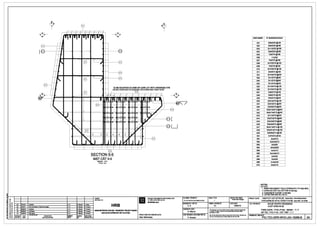 ~
~
; •••
uii
I~~
.s
••
~ H
• n
?
c
f f f f
v- I
I fl ff ff ff
--v1)1 1)1 1)1 IJVJ
-~
'
~
8 -
'
~
10 ~
--------@
• ' ~
@
~
' , -------@
' ~
• ' ~
009
0---1
(§) ' -------@
' ~
' ~
TO BE ADJUSTED IN CASE OF CONFLICT WITH DRAINAGE PIPE
'~
• ~
;s~ Elli=:U CHINH Nl:.U COXUN~ T VO'I Ell!ONG ONG THoAT NLIOC
JEl
003
~ l
-----
71
--v~
f
~ 71
~I i• 1, I • I I
u I fl]
I I
I
02
&-- ~ )-
'== :::0 I
== :::0
I •
I I
/f
048
'~
I
I I
"'= :::0 I
[I 049
~' ~
I I
I~I I
LJI I 028
oos) I
!
".1 I I I I I I
J _1'I I
I
I
J : I
I I
I I
~
SECTION 5-5
MAT CAT 5-5
SCALE: 1/10
rti...e:1110
t----+--+---------------+---+---+-----1 CLIENT:
t----+--+---------------+---+---+-----1 a-iOElAuru:
I
I
1:
I
I
I
"' 21/11Y11
""""'"' A.K
2A
"""'"' 2nd aubmllalan ar lectmlcal daalgn A.K HRB."'"'
u"I
I ,,( I
I
I
1C
"""" """"'"' A.K
,.
"""" Upo..d A.K
·-'1--~-+'=~+.'"=~------------+=---l="=~J.-.~-=,"--' HANOI ME'TROPOUTAN RAIL TRANSPORT PROJECT BOARD
1A
'""''" Flllll lssua
REVISION
"'"
DESCRIPTION
SO'AElOI ""y NOi DUNG sCrA.ElOI
A.K
-·.... ..,.,...T
.Arnaud BAN DI/AN DU'bNG sA.TE0THI HANQI
(Hl'CflE!QI
ailrtil;Mllil~~
I
070
PROJECT IMPLEMENTATION CONSULTANT
nrvAN THl,fC Hli;:N DI/ AN
SYSTRAS.A
PROJECTDIRECTORIGINAeocDIJ AN :
Alain B~chereau
FILE NAMEITtN aMIv£ :
PIC-TEC-GRR-IHVOJ04-111211&6_3ADWG
DESIGNED BYTHltrK£ :
A.K
CHECKEDBYsoAT:
G. Maurls
CHIEF CESIGNERCll) NHla,lTHl£'TK£ :
P.Amaud
SCALEITYLe :
FORMATKHO BAN ve:
A1
STATUSTfNHTR6NG:
Technical Design
DATEINGAY:
19/02110
This d'awilg must not be eilhlr IDMed, o:ipi!lcl orOlharwiae rep'Ocluoed
In - er h pmrt ar uucl for •nr prupmaWlhoullho prkrwrlllln
pennllillon ol HRB.
BAR MARK N" BARS/SPACING
001
002
003
004
005
006
007
006
009
010
011
021
022
023
024
025
026
027
028
029
030
031
032
041
042
043
044
045
046
047
048
049
051
061
062
063
064
065
066
067
068
069
070
2x9xD32@120
2x8xD20 @160
2x11xD32 @160
2x8xD20 @160
13xD16 @150
11xD20
10xD16 @150
2x10xD16 @150
10xD16 @150
2x10xD16 @150
2x3xD12 @150
2x10xD16 @240
2x1xD16 @240
2x1xD16 @240
2x1xD16 @240
2x13xD16 @120
2x13xD16 @120
2x8xD16 @120
2x8xD16 @120
2x2xD16 @240
2x21xD16 @120
2x21xD12 @240
2x23xD16@240
5x2x12xD12 @240
8x2x1OxD12 @240
2x11xD16 @240
3x2x7xD16 @240
2x4x3xD16@240
8x2x2xD12 @240
6x2x13xD14@120
2x2x21xD14@120
2x8x6x014 @120
2x34xD16 @150
2x4xD12
2x2x3xD12
2x2xD8
2x2x2xD8
4x4xD12
2x4x3xD12
2x4xD8
2x4xD8
2x18xD18
2x2xD16
NOTES:--------------~
GHICHIJ:
1. REINFORCEMENT YIELD STRENGTH: FY=420 MPA.
1. CUONG £>0 CHAY COA COT TH!:P fc=420 Mpa.
2. CONCRETE COVER: C=50 MM.
2. LdP ee TONG BMl ve: c=5D mm
PROJECTID1JAN : HANOI PILOT LIGHT METRO LINE Sedian Nhon •Hanci RailwayStation
Tuv£N SOONG sAT E>0 THI THI -E>li:M TP HA N()I Elofn N~n ·Ga Hil NOi
mLEl~NBANt, NHUE RIVER CROSSING
WQT SONG NHUe
PIER CAPS - P151-P154 - REINF - 717
MO TRV - P151-P154 -COT THi:.P- 7 I 7
DR.WING NO.IBANVESO :
PIC-TEC-GRR-WVO-J04-18266-B 3A
 