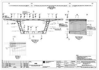 ~
~
it
i
~ii:
15
ES1 S1 SAS' SA7' SA6'
_..........__
REBAR ADJUSTMENT
Ell~U CHlNH TliANH COT THi;P
=--- ~FORPT CONFLICT
001 reorpr
I!!
~
uw .!:
F %
!I $i
!;l 8
uB
@) (§) 10N
"'0 ~
"''-;;
N
!!~
cg
STARTER BARS :;l:
THANH COTTHi;P NHO RA ~
___s 2x23-016
S O
"'"'- c-
'7 @,_,_
N 'i
N
x
N
DETAILX
CHI Tli;:T X
SCALE: 1/10
TYLI;: 1110
0
0111
~-..."'...
036 @) 0 n @
9~~ ~~N ....,,
9A Ci i:jii, ooo 9A
Cl 0 Clo Cl
.... ....
·- N
.. ..........
tJ ~ L.___J
@ 8
L.___J
€Y 0~;l = =9A " "'C?@, ;:!~
0 ";'@.N
=" =... N
N
~· (8)
@
- SECTION A-A
M~TCATA-A
SCALE: 1/20
TY Li;:1120
o----+----+----------------+----+---+----< Q.IENT:
CHOflAu 11:
o----+----+----------------+----+---+----<
3" 21/11Y11 Upda111d
2A 3004'11 2nd aubml11lon at'lechnlcal dMlgn
A. K
A . K HRB
n
®
~g
·-<;:A
....
o=
' 0
,.,-, o
j.~
0
n
1C ~8110 Upda111d
18 2Ml&'IO UPDATED
A . K
1--=--i;;;=""--+-"==--------------+-,."".K"----= =-.;..;..;;;=---1 HANOI METROPOLITAN RAIL TRANSPORT PROJECT BOARD
1A 31m1110
REVISION DATE
SLrAOOI Nal.Y
Fl'"1 11a»
DESCRIPTION
NQI DUNGWAfJOI
" ·K BAN 011AN allONG sA.TaO THI HA NQI
IHIHl!BI
HIM!
CllllClllBI
IOI.!
•
SA9 S3 SB9
KEY PLAN
Ki;: HOACH CHfNH
SCALE : 1/200
TYLl;:1/200
8
~
D
n
@
!i,_
c;::a
....
SA3.---
SB3' 9
~~
9Ci
;!
I I I I I ,
- ·II I I I I
r'
DETAILX )
CHI ni;r x
BLISTER TYPE 7 /
REr~bRCEMENT SEE DWG.
~?d-Wfe.a~~'if-.104.10650-B
PIC-TEC-GRR-WV0-.104-18651-B
ENT:I2x20- D20 f[ili REB AR AOJUSTM
@l150 ..'.'...'.Y  FDR PT CONFLICT
PROJECT IMPLEMENTATIONCONSULTANT
11 VAN THl,IC HleNDI,/ AN
SYSTRAS.A
HCOTEllfOUCHINHTHAN
THi;P001 VOi XUNGEl0TPT
FILE NAA1ElTtNBAN/£:
DESIGNED BYTH1£TK£ :
A. K
[](§)
~1
L
....
CiI
:e..N
SCALE TYLE:
FORMATKHO BAN VE:
A1
SA2'
SB2'
032 033@ @)
gf gj
85' SB6' SB7' SB6' S ' S2 ES2
SA1'
SB1'
       _ _ -' ,___,___,    -' A•
'J
v
~

2x20- D12
@-~ - - - - - - - - @.1150
' i.- -
- - I=
t r ~ ..,....
-I - - - ._.- -
I -
- - -'Y' ,-'J I - - - - c-- ~
I - >-
- - I -
-.__ - - 2x20- 020 @§
~
@1150
BLISTER TYPE 6
/ R0 LOAl 6
- -
~/
I/ REI N ~ORCEMENT SEE DWG.
I- - COTTHi;PXEM BAN vi::I -
PIC-TEC-GRR-WVO-J04-18652-B
---I - - J ~i-- >- I - -- - >- PIC-TEC-GRR-WVO-J04-18653-B
- - - >-
i-- -- '-::
- .... ..,
1;;;;. ,._. ~~
014 S L.___)
014
8 L.___J
 I
I OB
8 n
SECTION B-B
M~T CAT B-B
STAlUS TfNH~G :
Teclmical Oesign
DATENGAY:
31/01/10
SCALE: 1/20
TYLl;:1/20
NOTES: ~~~~~~~~~~~~~~~~~~~~~~
GHICHL.f:
1. REINFORCEMENT Y1ELD STRENGTH: FY=420 MPA.
1. ClldNG El0 CHAY CllA cx:fTTHE'.P :fy""-420 Mpa
2. CONCRETE COVER: C=50 MM.
2. LdPeeTONGe.<oVEc=50 mm
3. FOR PARAPET S"fARTER BARS REFER TO DWG. NO.
3.ElE. XEM THANH COT THe!PCHO'COALANCAN XJNXEM BAN VESO
PIC-TEC-GRR-WVO-J00-18803-B TO PIC-TEC-GRR-WVO-J00-18808-B
PROJECT CVAN: HANOIPILOTLIGHT METRO LINE Sedian Nhon•HantiRailwayS1alial
TIJY£NellONGs>.r ElOlli[THIe1eMTPHANQI ElatnN~n. Ga Hi NOi
Tm.E TtNBANVE: NHUE RIVER CROSSING
VU'QT SONG NHUI;:
CHECKED BYSlll.T:
G. Maur1s
Thil <Rwi'IDmUll:notbe eithlrlOlrled,<q>ied«otl'lll'Wile NP'Odiacl
ln wtdea h P11rt orul8dfor•nr prupmewllhoul:.. prlor'Mltsl
parmlllllonot HRB.
DECK- SA2'-SB2' - REINF -1/2
BAN W,T cAU . SA2'-SB2' - cOT 11-1i:.P. 1 / 2
PROJECTDIRECTORGIAMaocDI/AN: CHIEF~IGNERCll) NHleMTH1£rK£: ......My_..,.,._.......ng ..... '"""""-"""iHn'-Y
....~ ...- .........~t~ '"""'" "'" """·
DRAl'l1NGNO. BANV£SO:
Alain B~cheraau P. Amaud PIC-TEC-GRR-WVO-J04-18504-B 3A
 