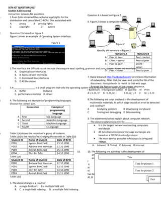 SET6 ICT QUESTION 2007 SECTION A | PDF