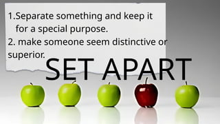 Calling Set Apart Set Apart: Understanding God's Purpose and Calling in Jeremiah 1:5 | PPTX