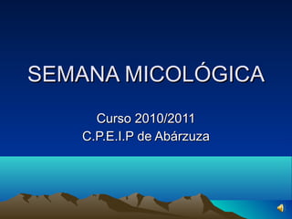 SEMANA MICOLÓGICA Curso 2010/2011 C.P.E.I.P de Abárzuza 