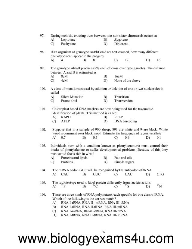 SET Botany Previous Question Papers with Answer key (Kerala) 2010 2…