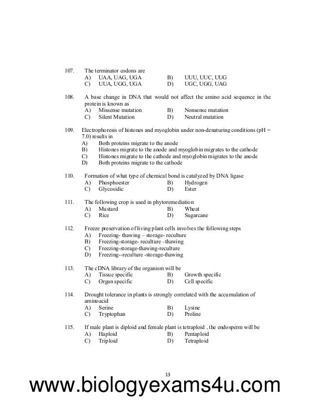SET Botany Previous Question Papers with Answer key (Kerala) 2010 2…