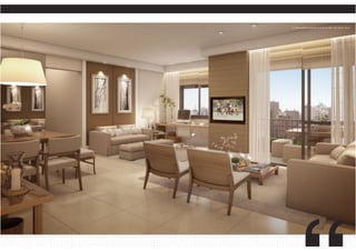 10 perspectiva ilustrada do living do apto. de 3 dorms. 85 m2 
 