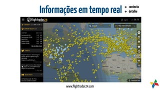 Informaçõesemtemporeal
www.ﬂightradar24.com
+ contexto
+ detalhe
 