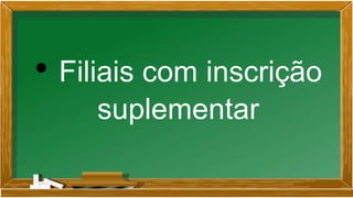 • Filiais com inscrição
suplementar
 