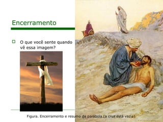 20
Encerramento
 O que você sente quando
vê essa imagem?
Figura. Encerramento e resumo da parábola (a cruz está vazia).
 