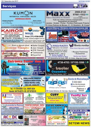 Setembro de 201710 SETEMI NEWS
SETEMI NEWS
Serviços
 