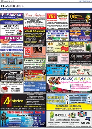 março de 201710 SETEMI NEWS
CLASSIFICADOS
SERVIÇOS
 