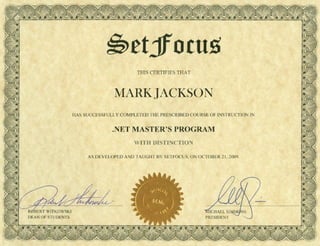 Set Focus Certificate
