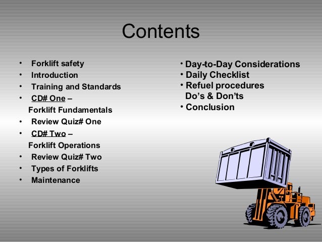 fork lift operations