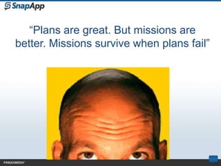 “Plans are great. But missions are
better. Missions survive when plans fail”
 