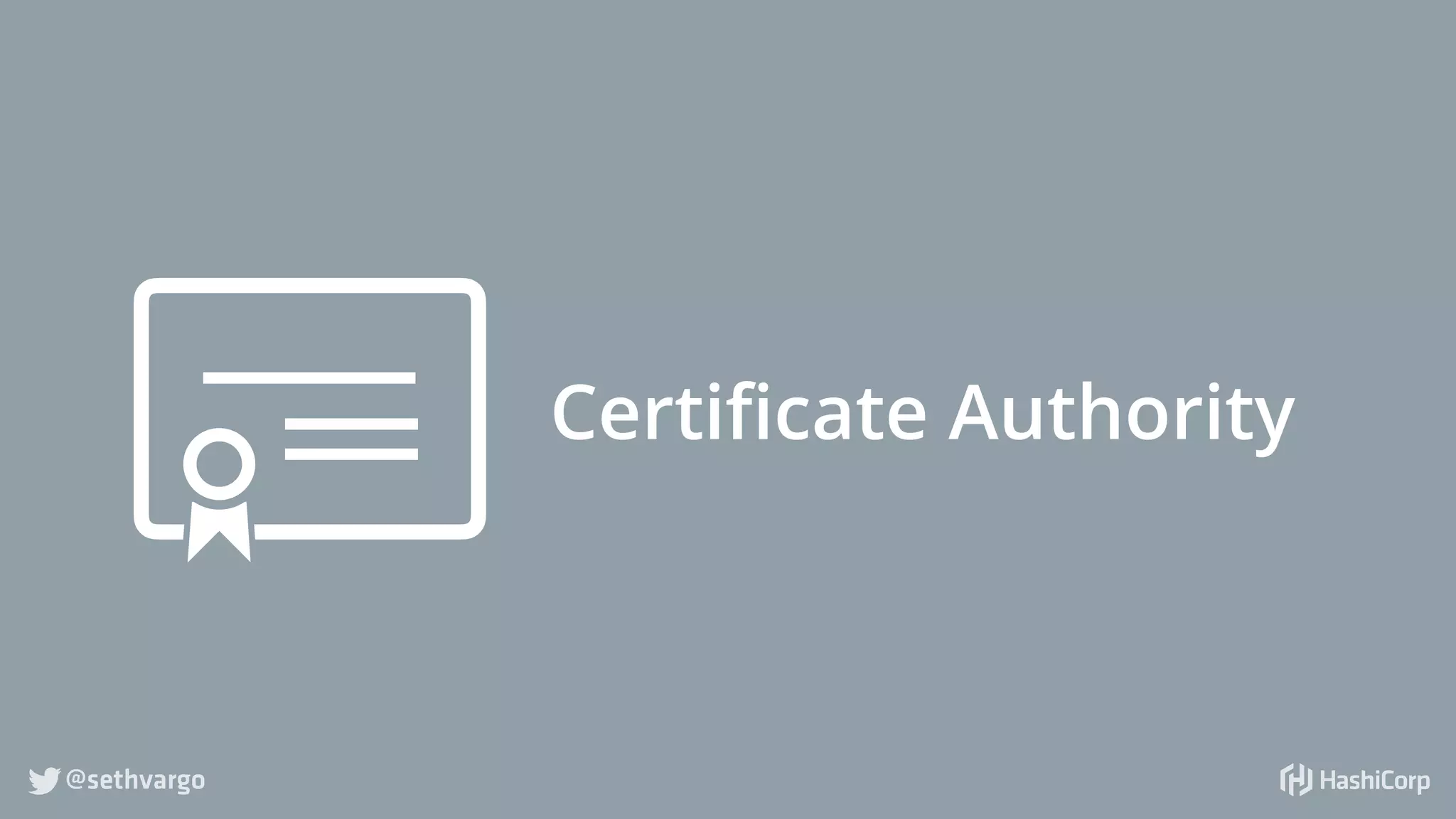 @sethvargo
Certificate Authority