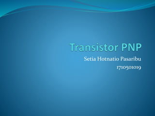 Setia Hotnatio Pasaribu
1710501019
 