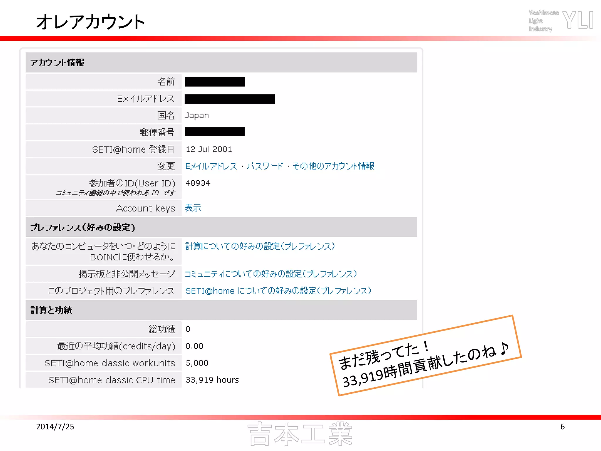 オレアカウント
2014/7/25 6
 