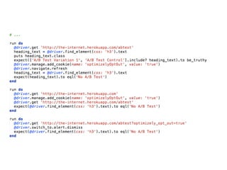 Adapted from ruby-jmeter example from ﬂood.io
https://github.com/ﬂood-io/ruby-jmeter
 
