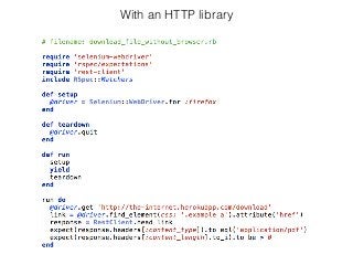 With an HTTP library
 
