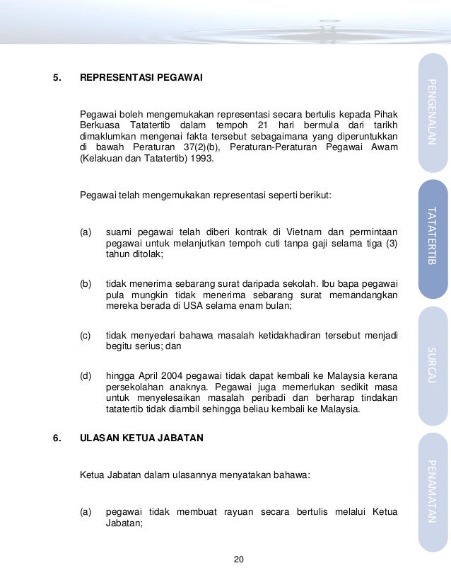 Representasi Contoh Surat Rayuan Tindakan Tatatertib  Sulit Timbalan