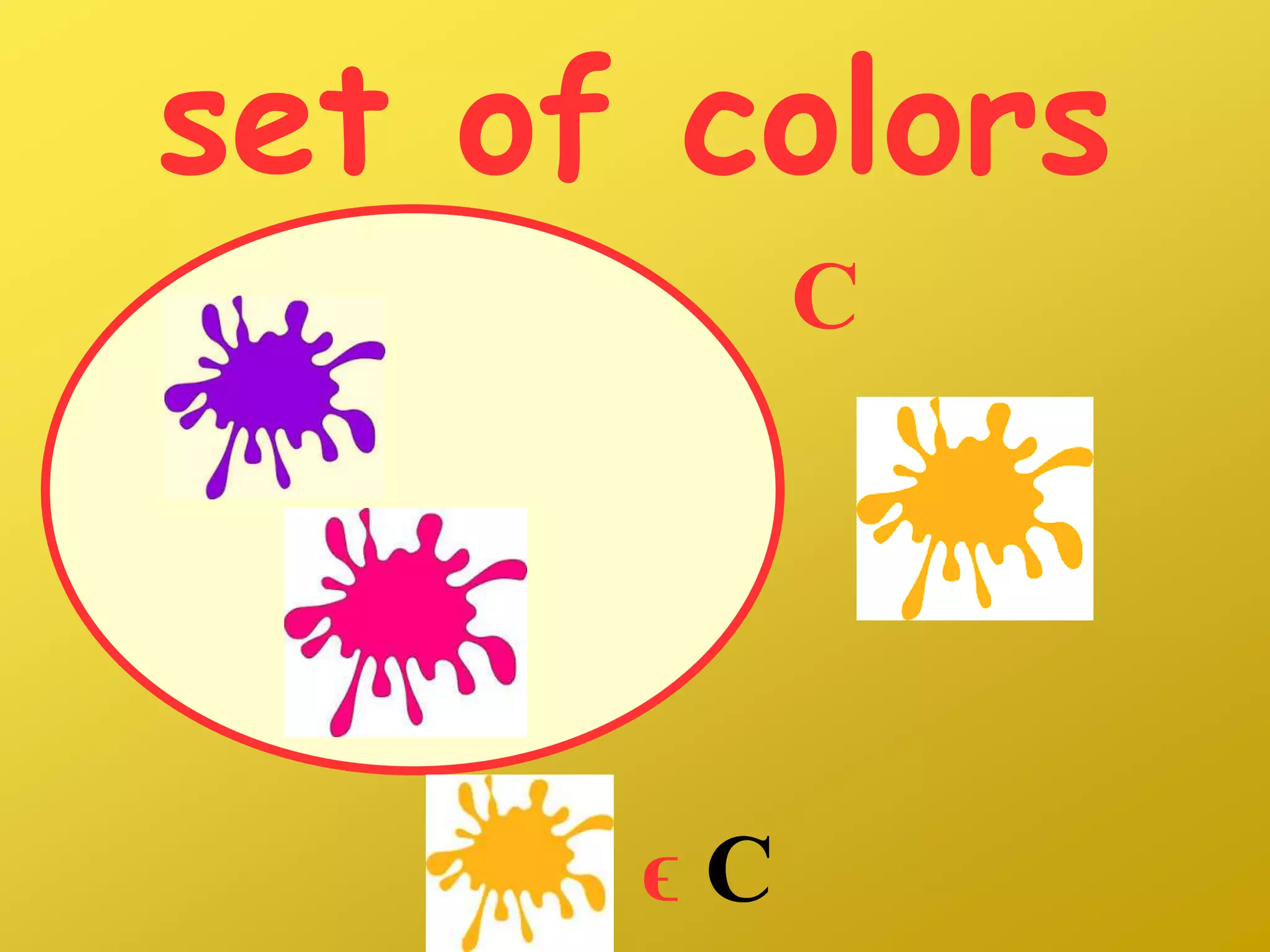 set of colors
C
ϵ C
