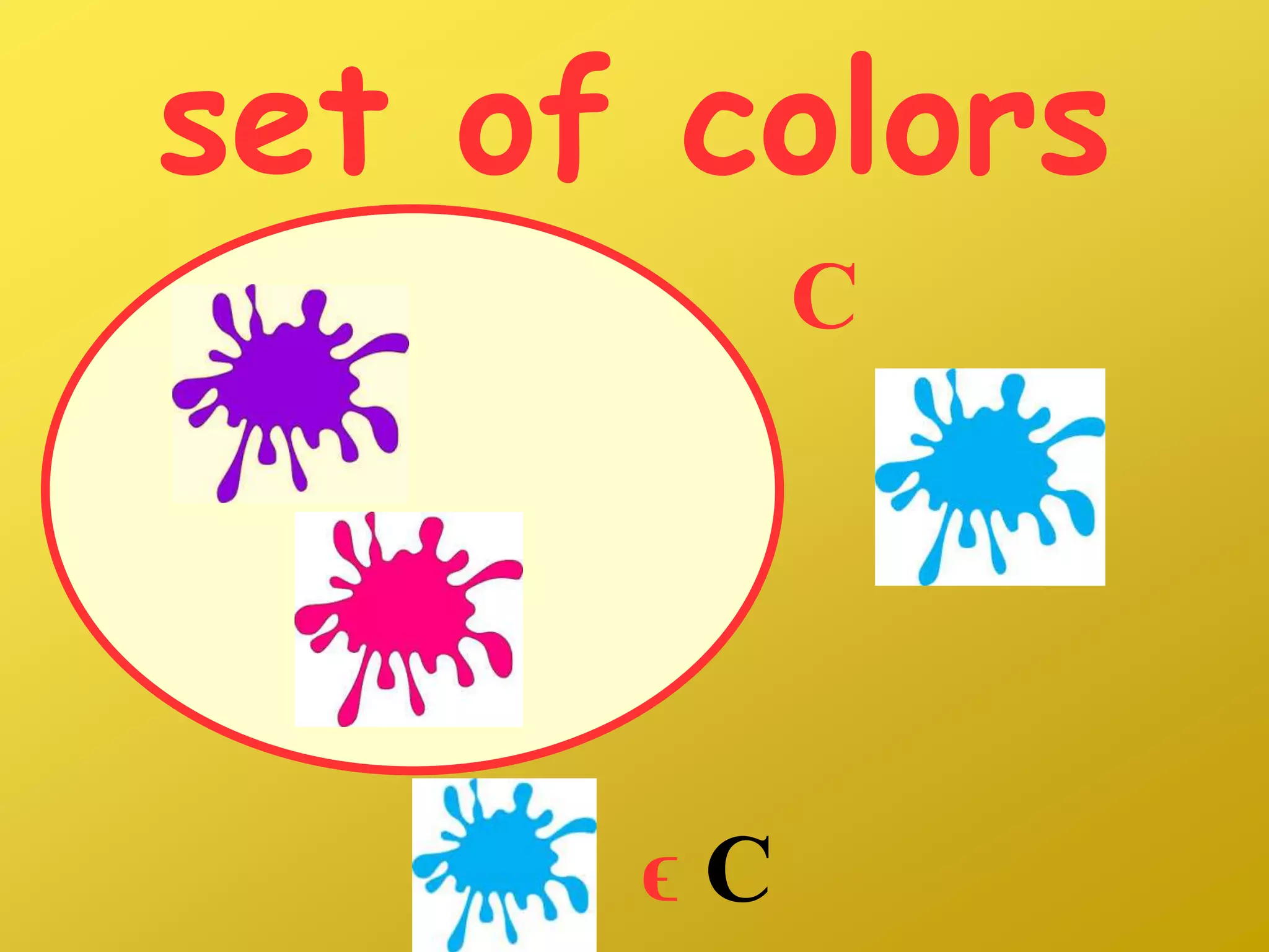 set of colors
C
ϵ C