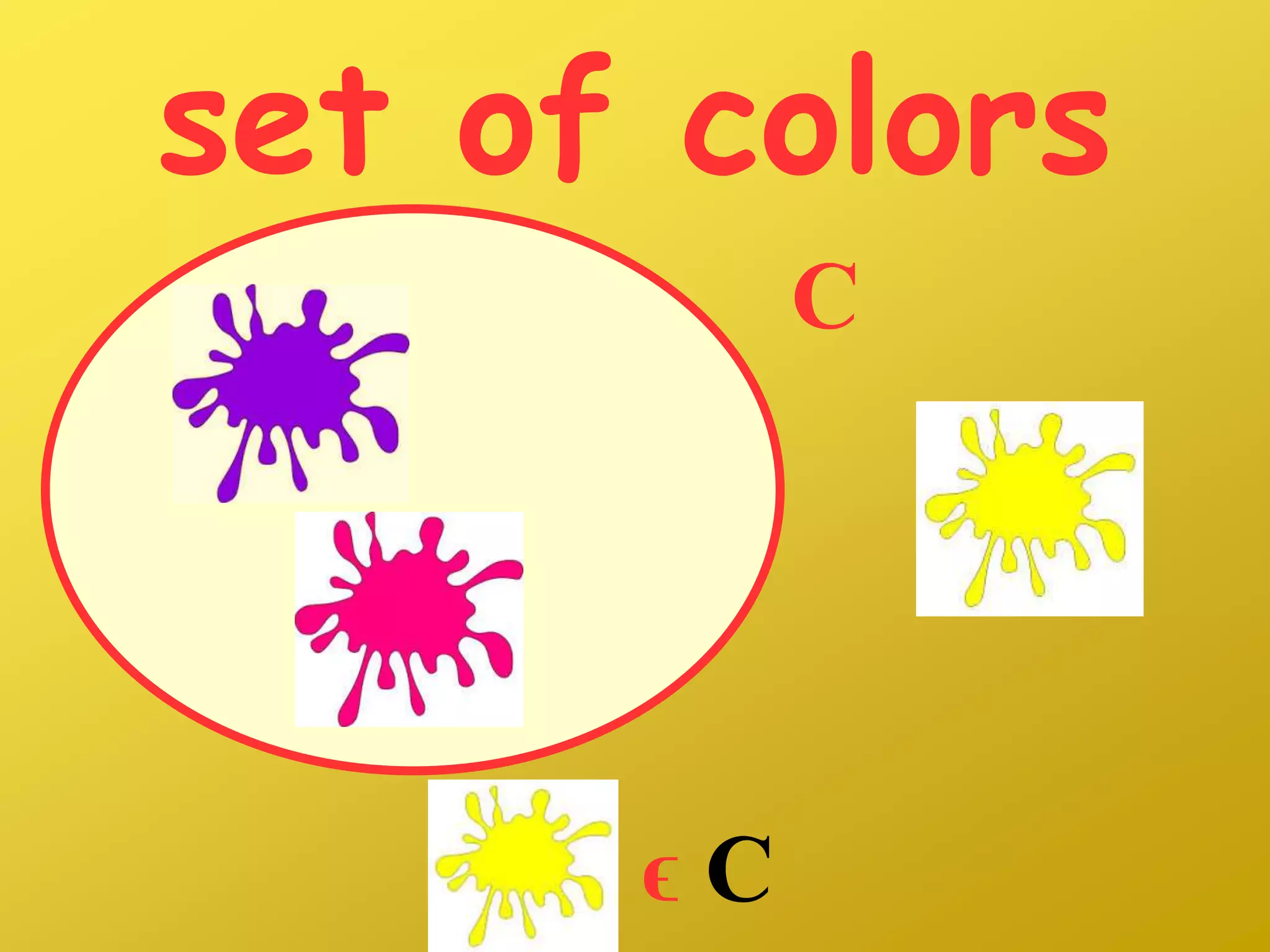 set of colors
C
ϵ C