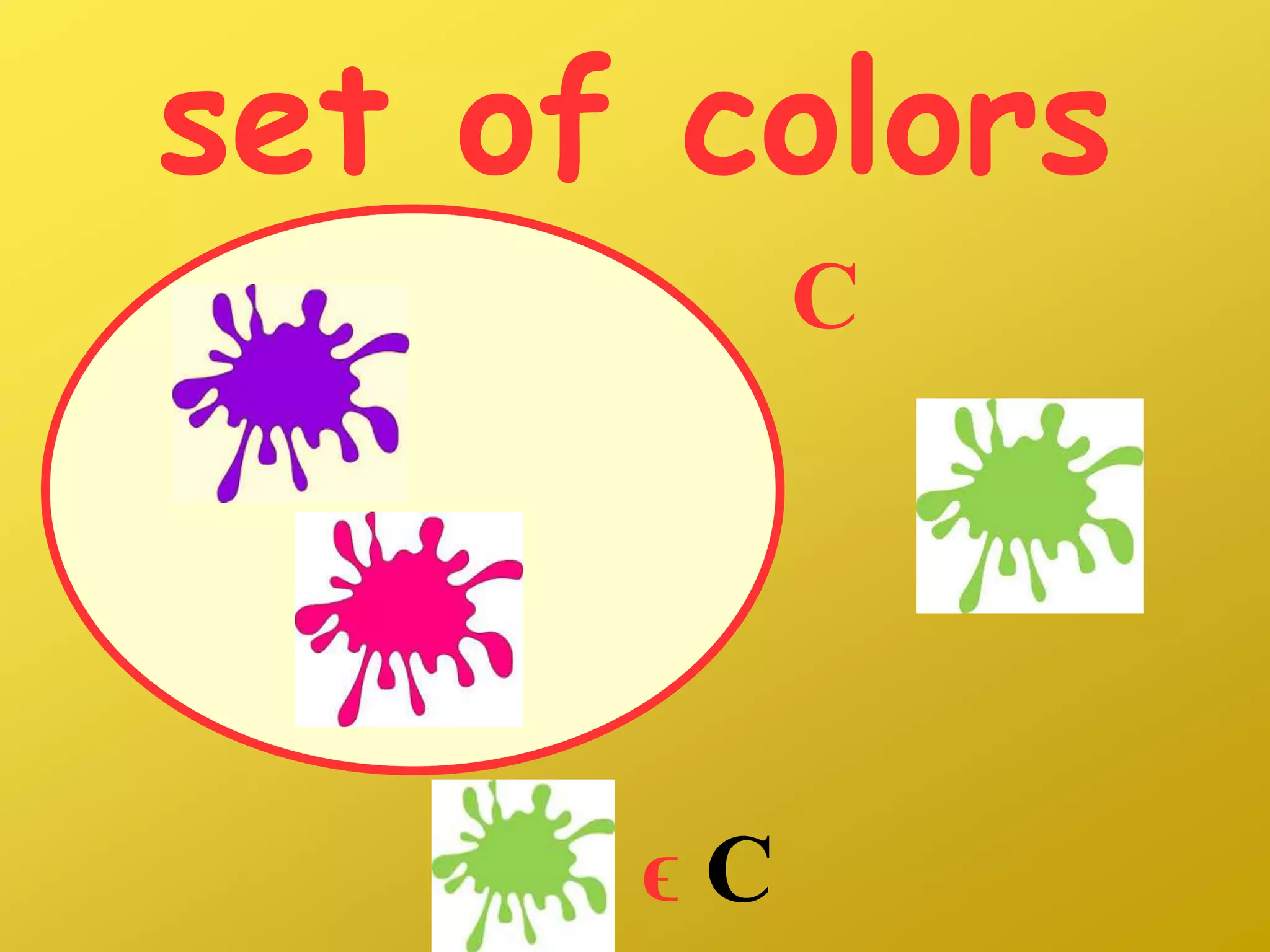 set of colors
C
ϵ C