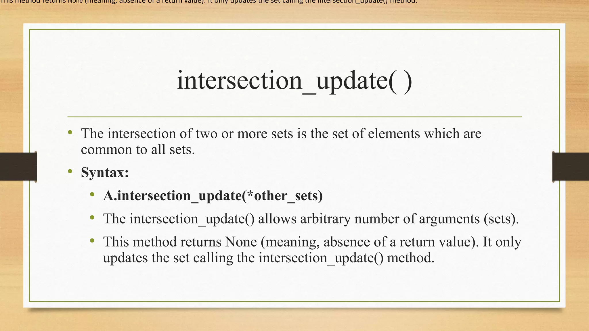 Set methods in python | PDF