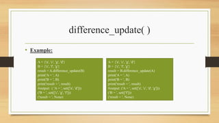 Set methods in python | PDF