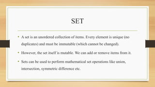 Set methods in python | PDF