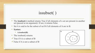 Set methods in python | PPT