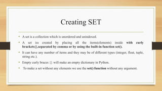 Set methods in python | PPT