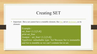 Set methods in python | PDF