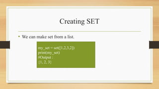 Set methods in python | PDF