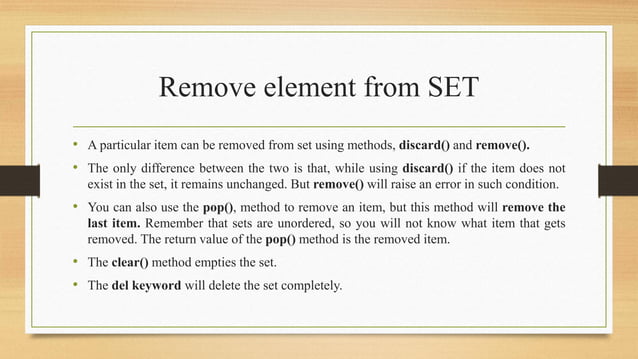 Set methods in python | PDF