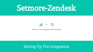 Setting Up The Integration
Setmore-Zendesk
 