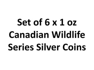 Set of 6 x 1 oz
Canadian Wildlife
Series Silver Coins
 